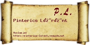 Pinterics Lóránt névjegykártya